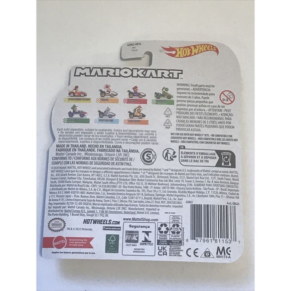 Hot Wheels Mario Kart Toad Standard Kart Die-Cast 1:64 Scale Nintendo - Picture 2 of 5